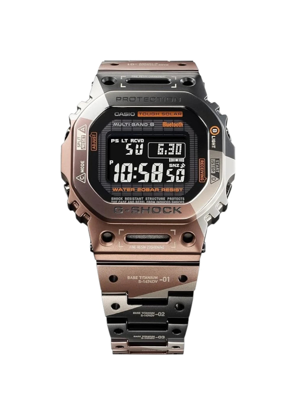 Casio G-Shock Men's Digital Watch - GMW-B5000TVB-1DR | Titanium Full Metal Bluetooth Solar