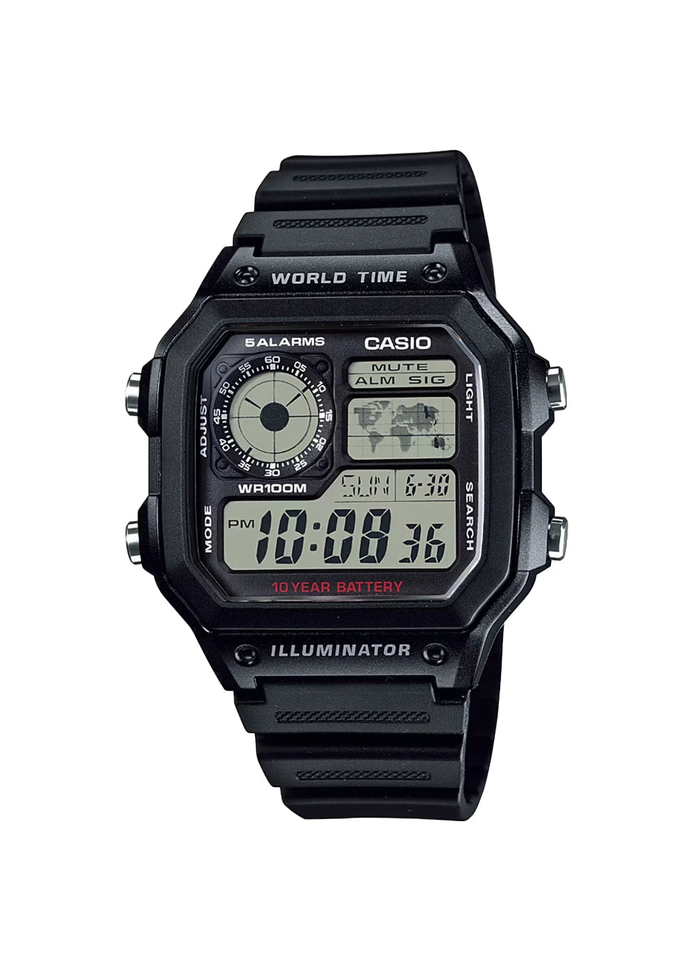 Casio Youth Series Digital Grey Dial Men's Watch - AE-1200WH-1AVDF