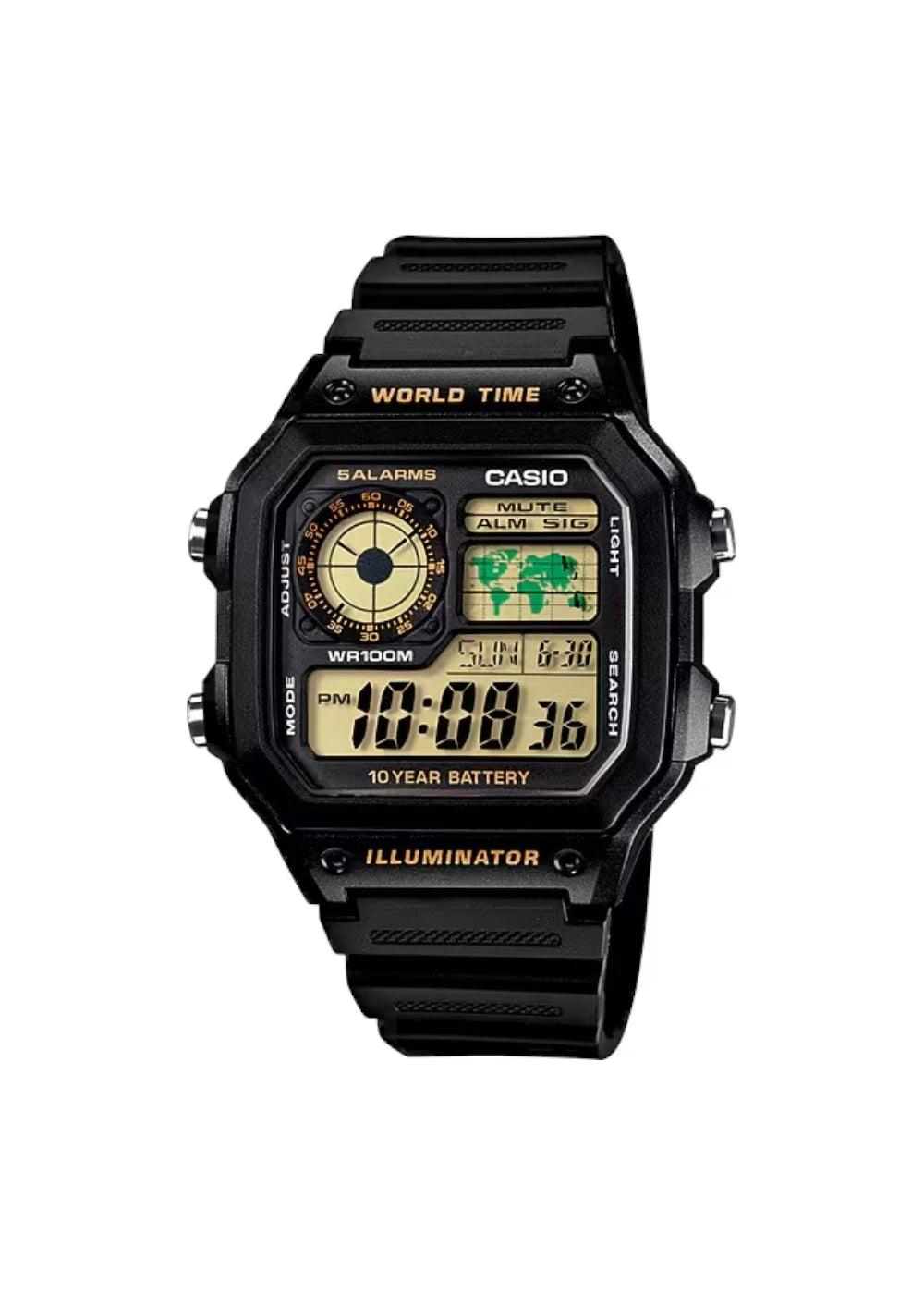 Casio Youth Series Digital Black Dial Men's Watch - AE-1200WH-1BVDF