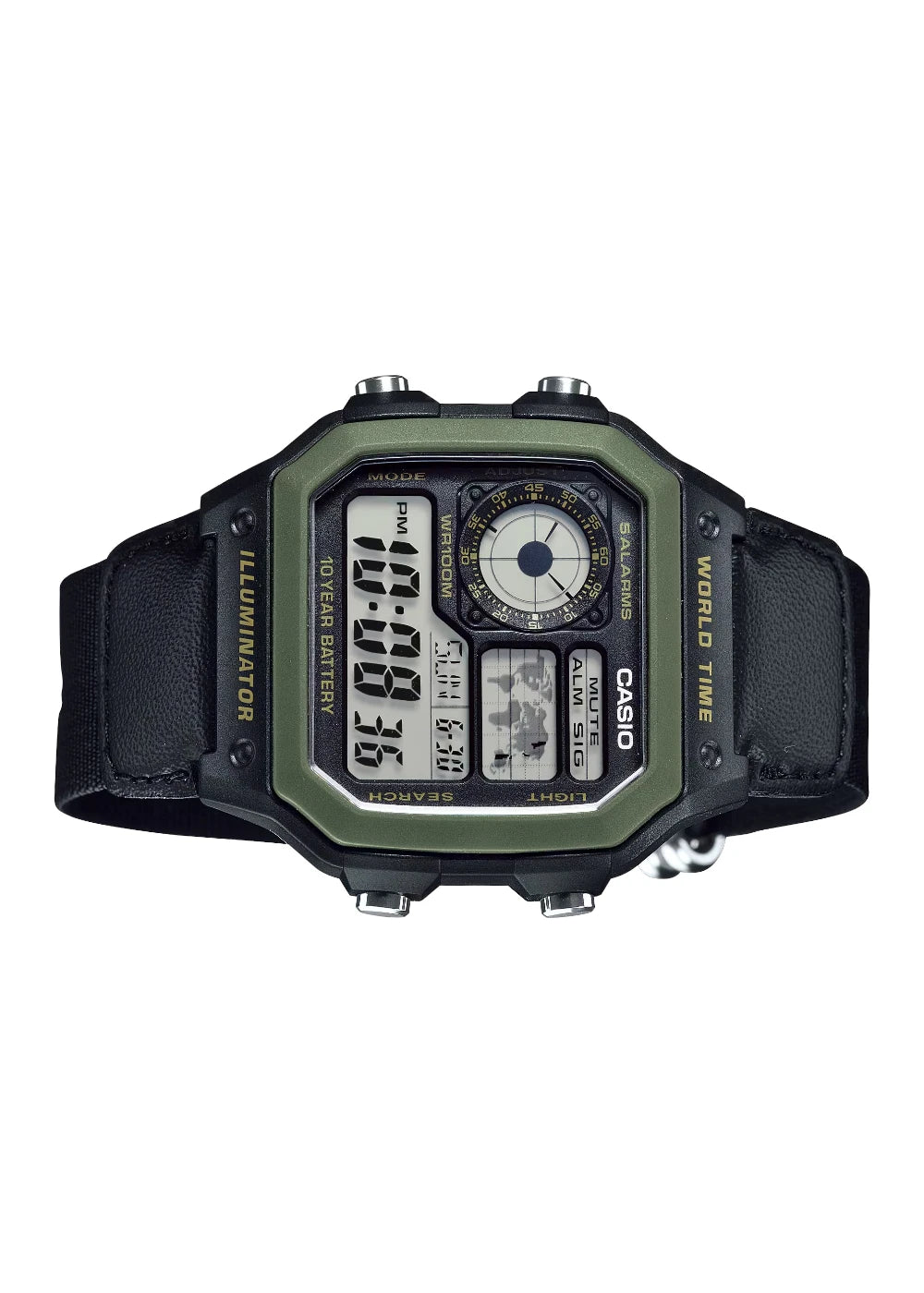 CASIO Men's Digital Black Dial Watch - AE-1200WHB-1B