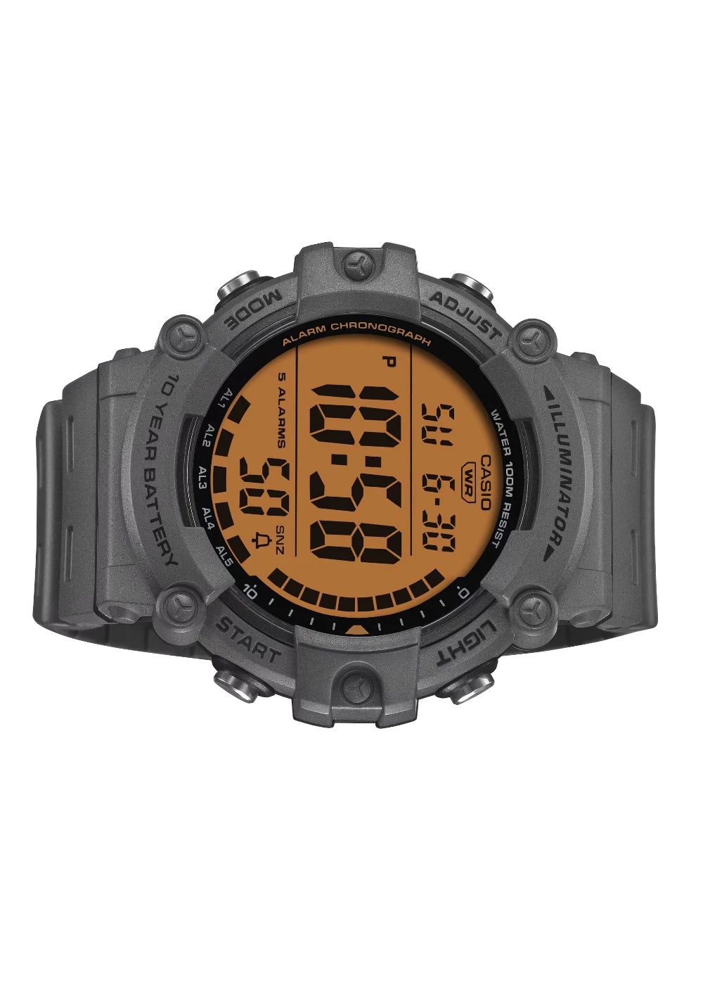 Casio AE-1500WHC-8AVEF Digital Sports Watch Grey Orange