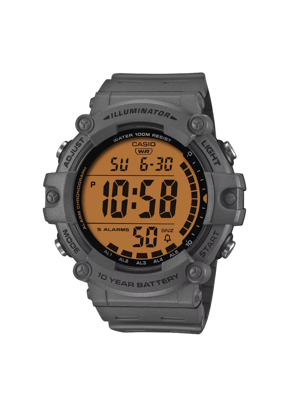 Casio AE-1500WHC-8AVEF Digital Sports Watch Grey Orange