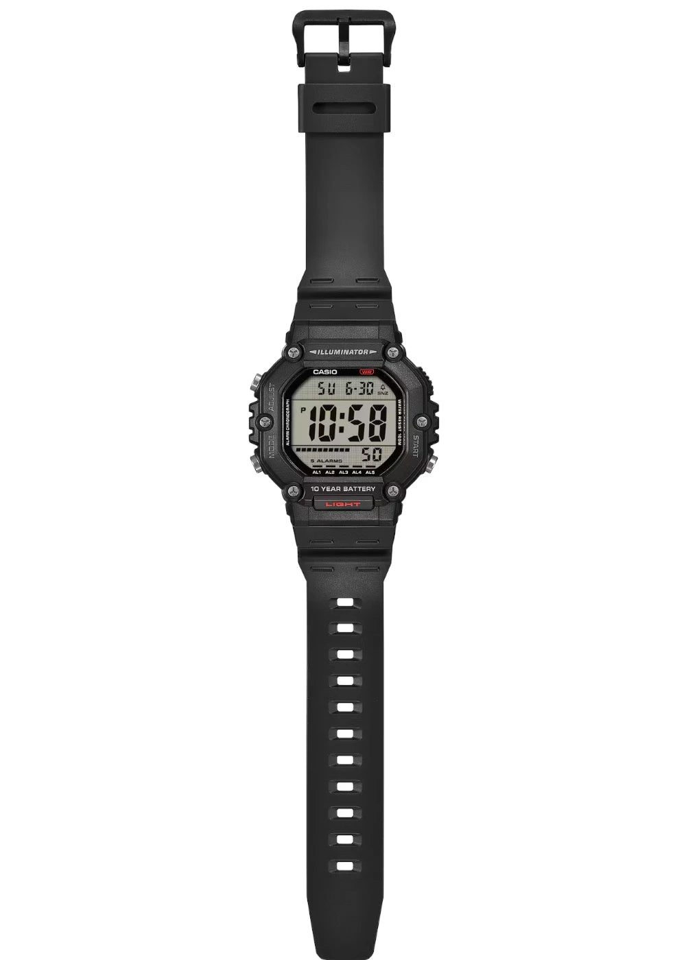 Casio AE-1600H Series Black LED Illuminator Digital Watch