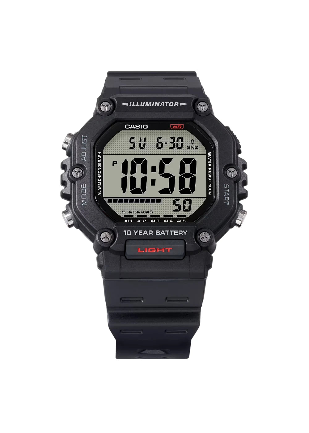 Casio AE-1600H Series Black LED Illuminator Digital Watch