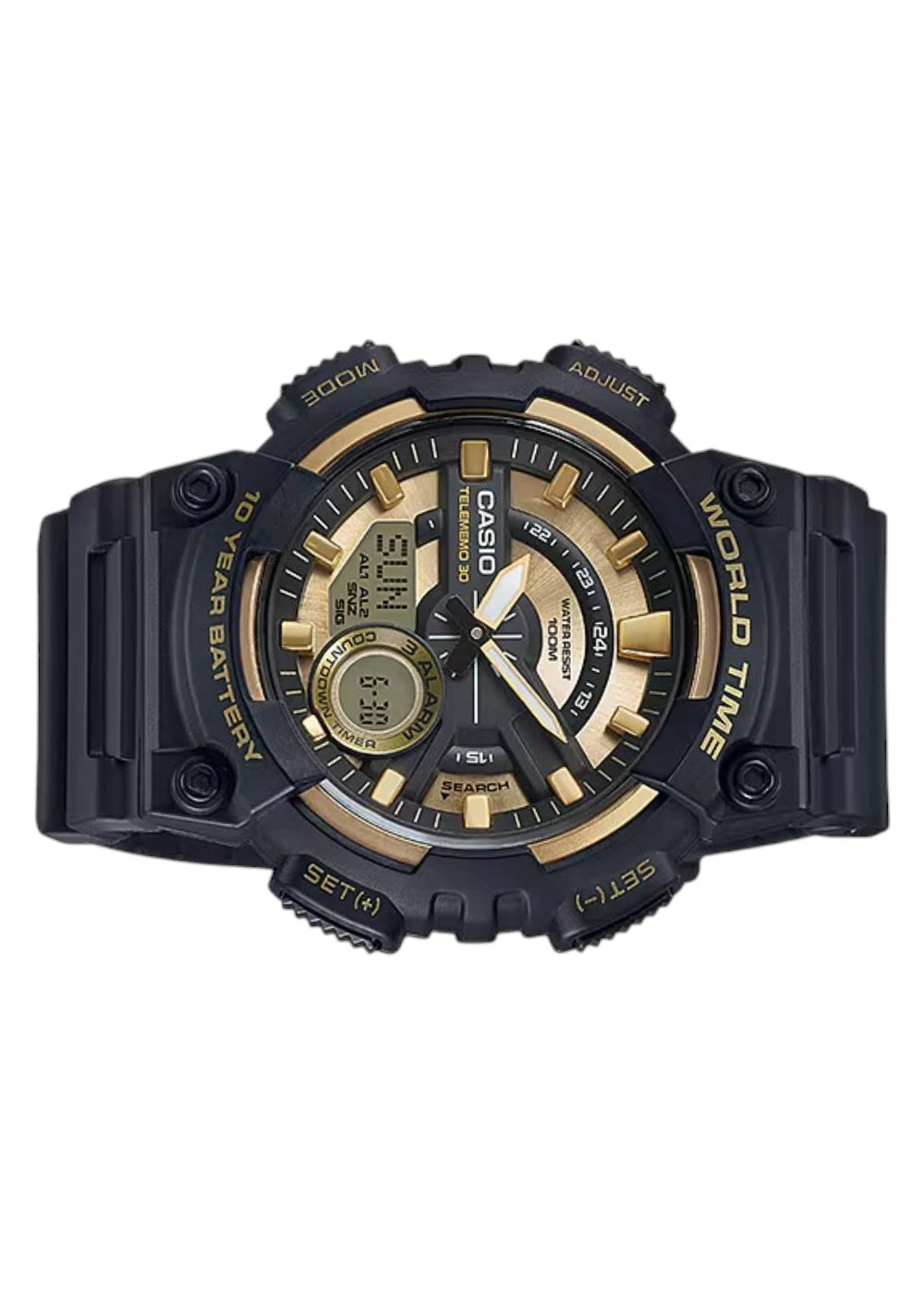 Casio Youth-Combination Analog-Digital Gold Dial Men's Watch - AEQ-110BW-9AVDF