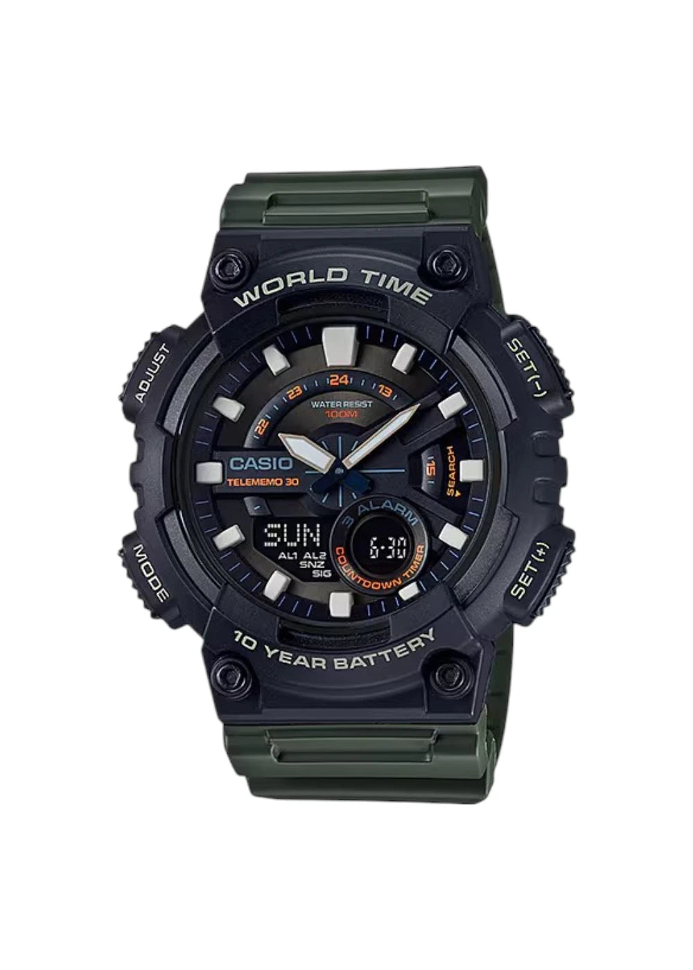 Casio Youth Combination Analog-Digital Black Dial Men's Watch - AEQ-110W-3AVDF