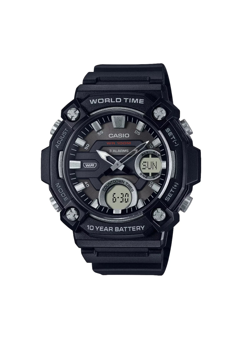Casio Youth Analog-Digital Grey Dial Men AEQ-120W-1AVDF