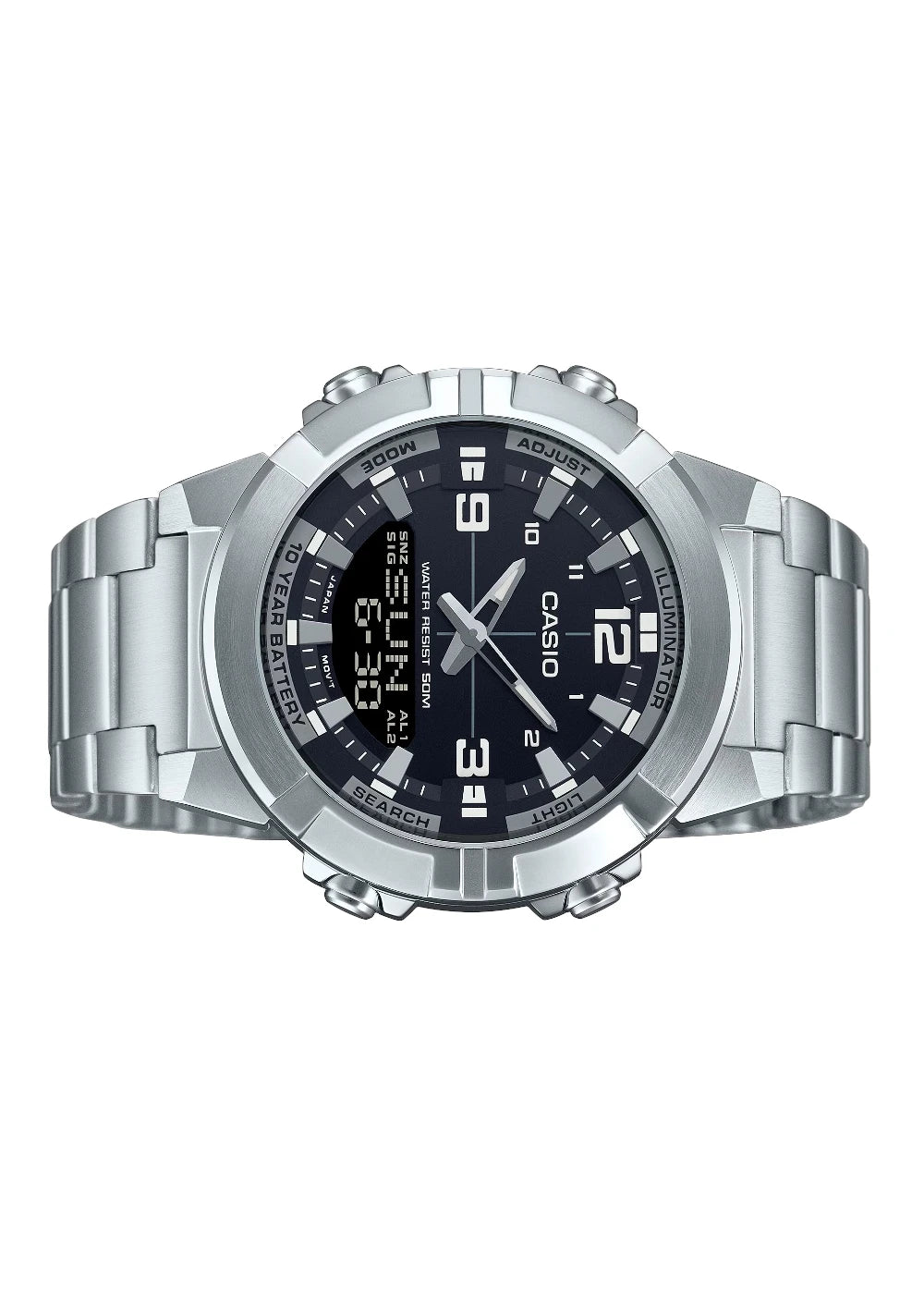 CASIO Men's Analog-Digital Black Dial Watch - AMW-870D-1AVDF