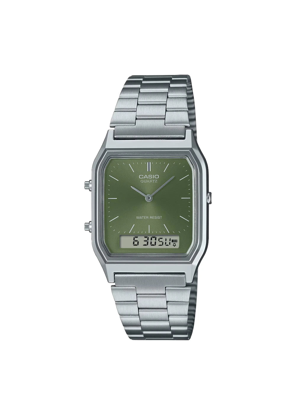 Casio Vintage AQ-230A-3AMQYDF Analog-Digital Green Dial Unisex