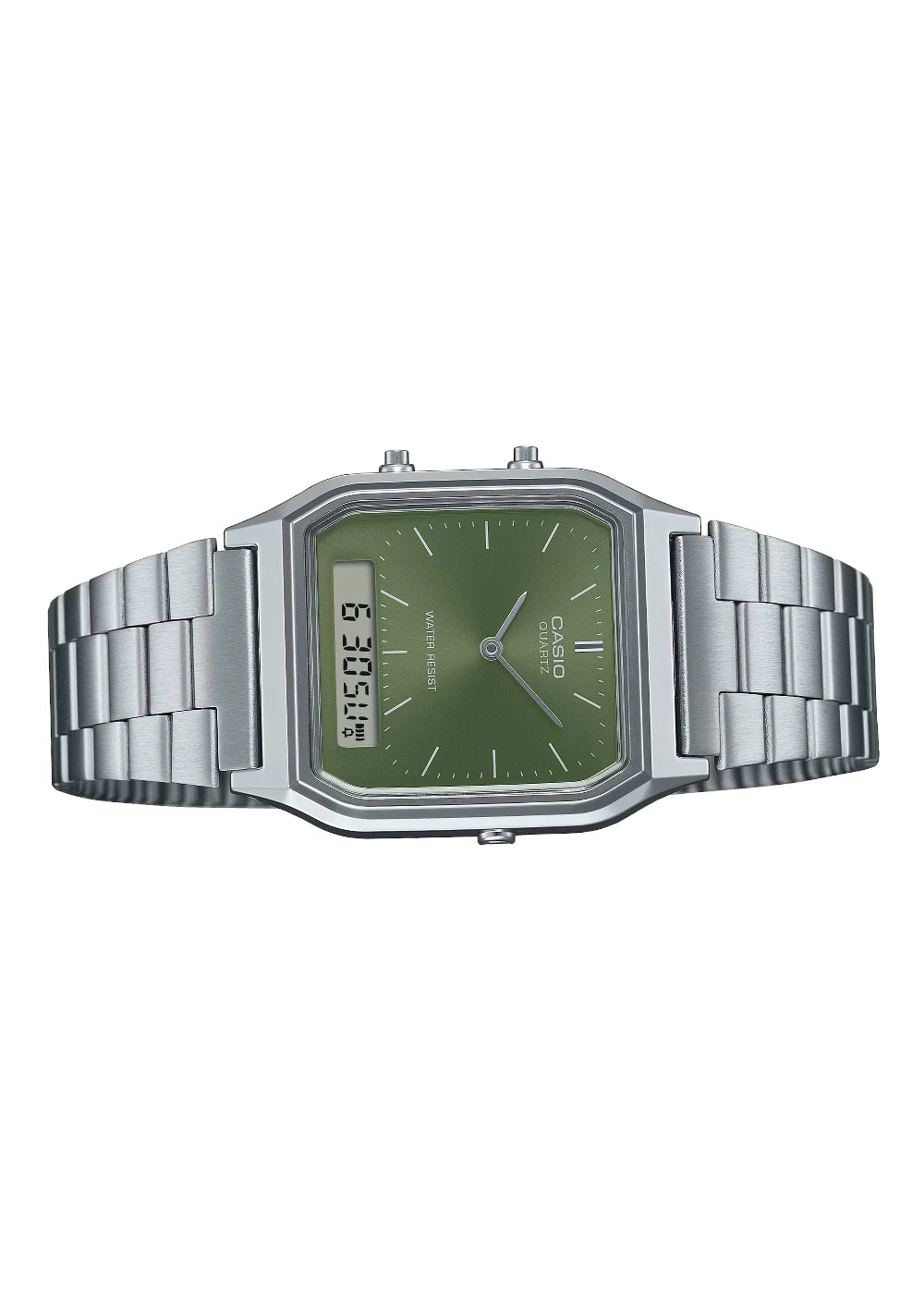 Casio Vintage AQ-230A-3AMQYDF Analog-Digital Green Dial Unisex
