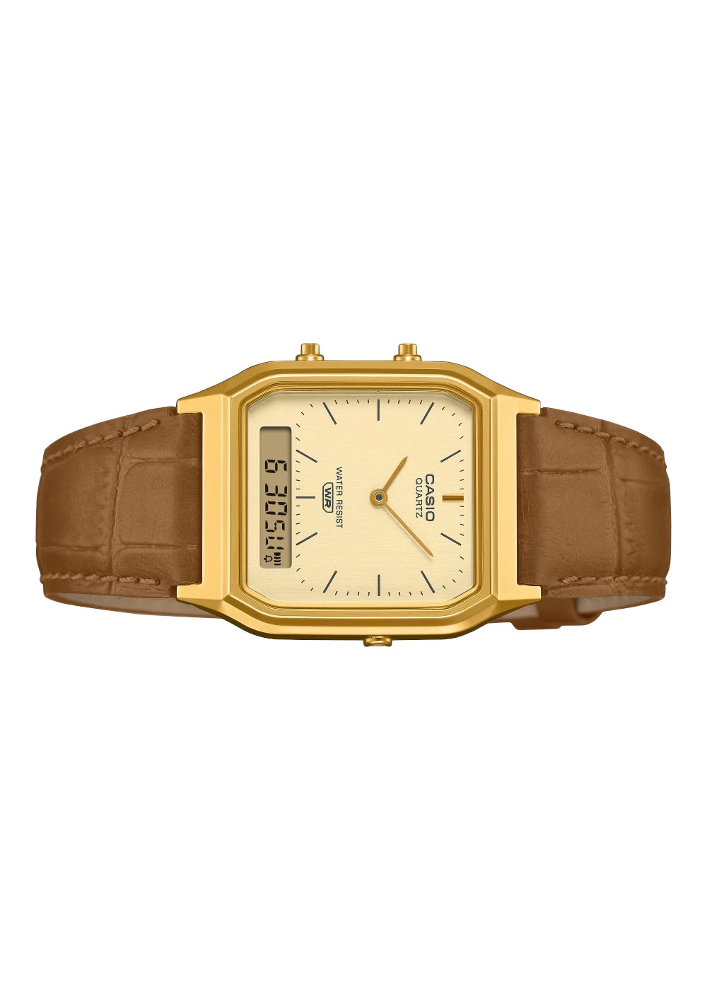 Casio Vintage AQ-230EGL-9ADF Analog-Digital Gold Dial Unisex