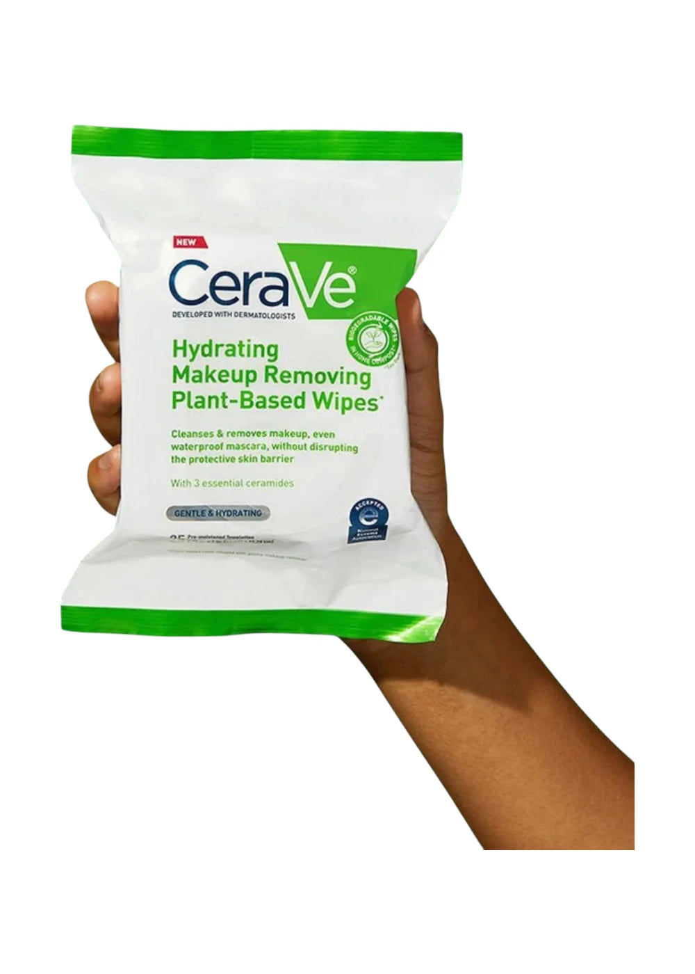 Cerave Hydrating Makeup Removing Plant-Based Wipes (25 Towelettes)