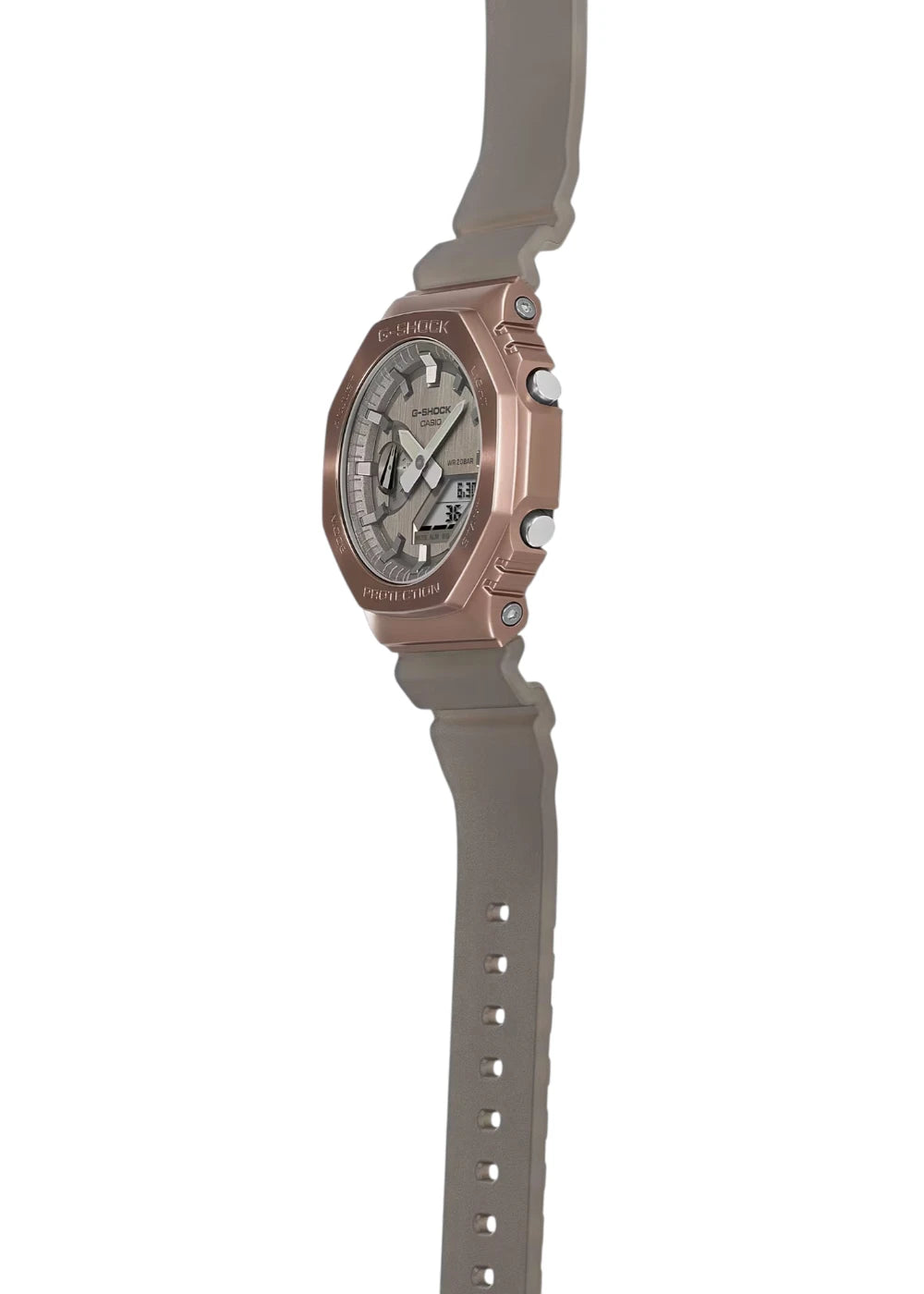 Casio G-Shock GM-2100MF-5ADR Brown IP Gray Analog-Digital Dial Translucent Resin Strap Men's Watch