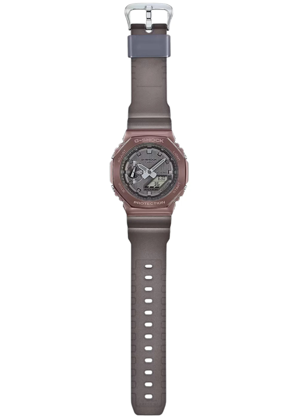 Casio G-Shock GM-2100MF-5ADR Brown IP Gray Analog-Digital Dial Translucent Resin Strap Men's Watch