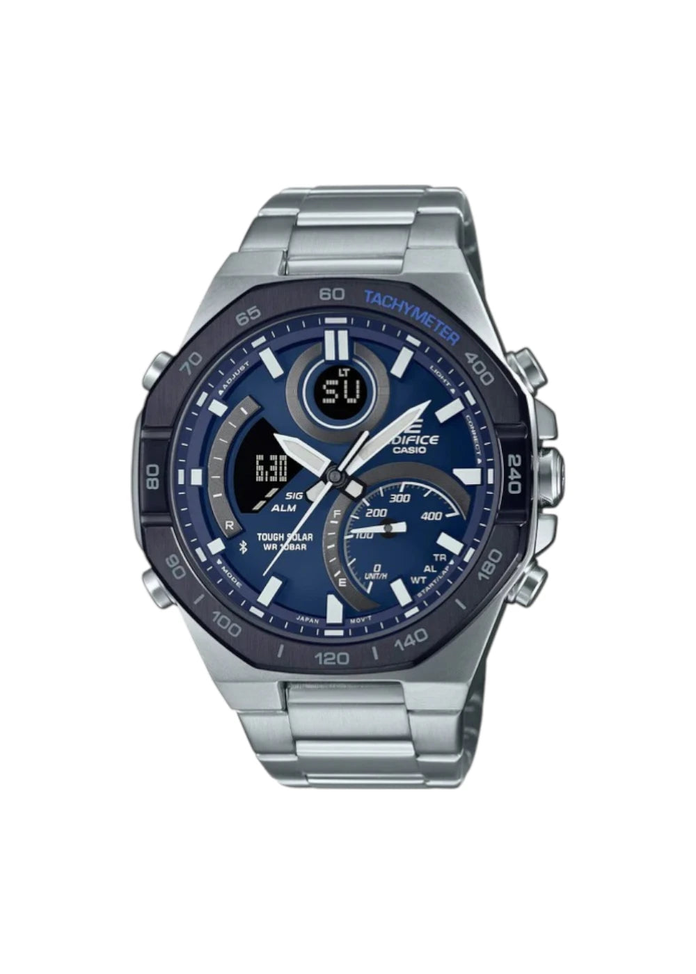 Casio Edifice ECB-950DB-2ADF Blue Analog-Digital Dial Silver Stainless Steel Band Men's Watch
