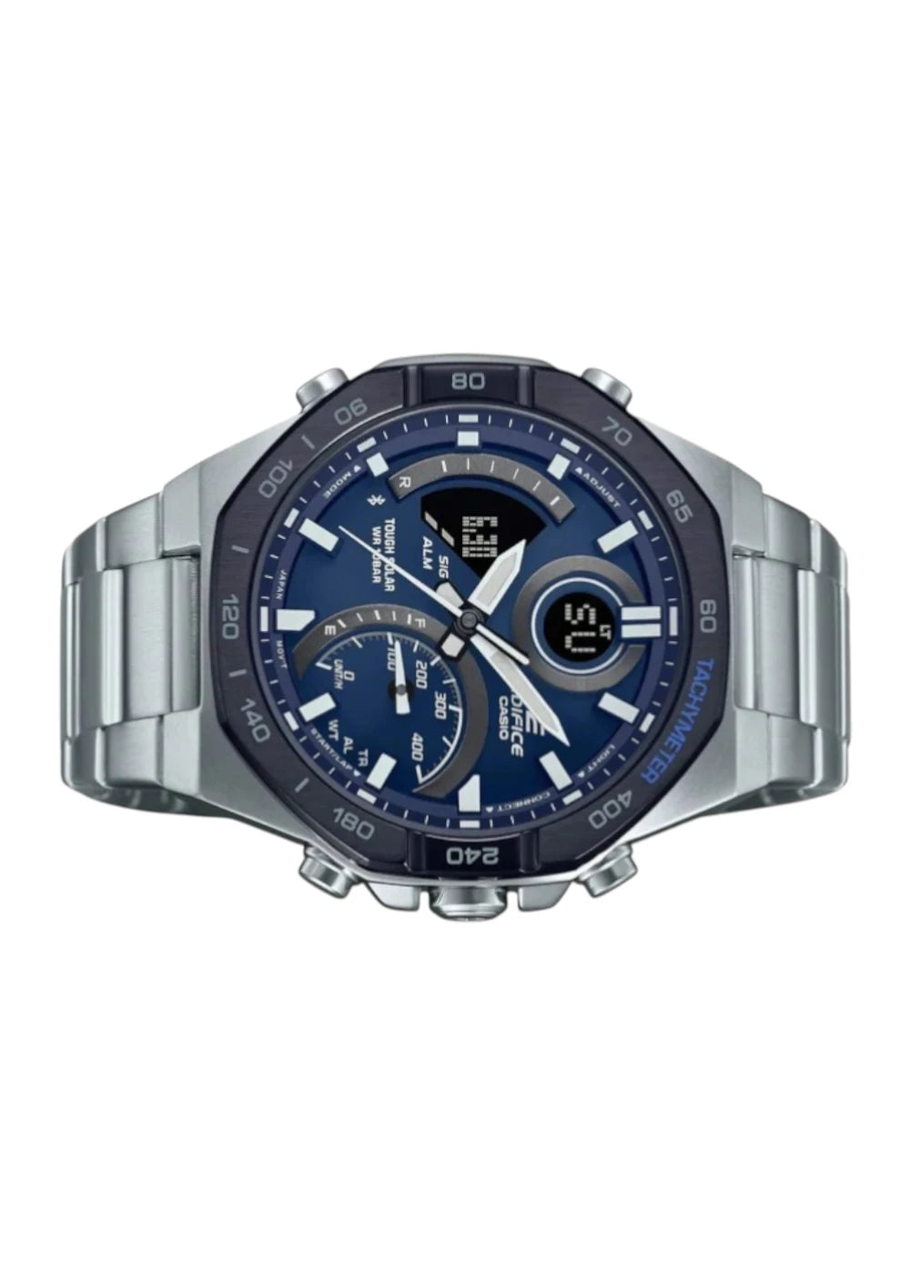 Casio Edifice ECB-950DB-2ADF Blue Analog-Digital Dial Silver Stainless Steel Band Men's Watch