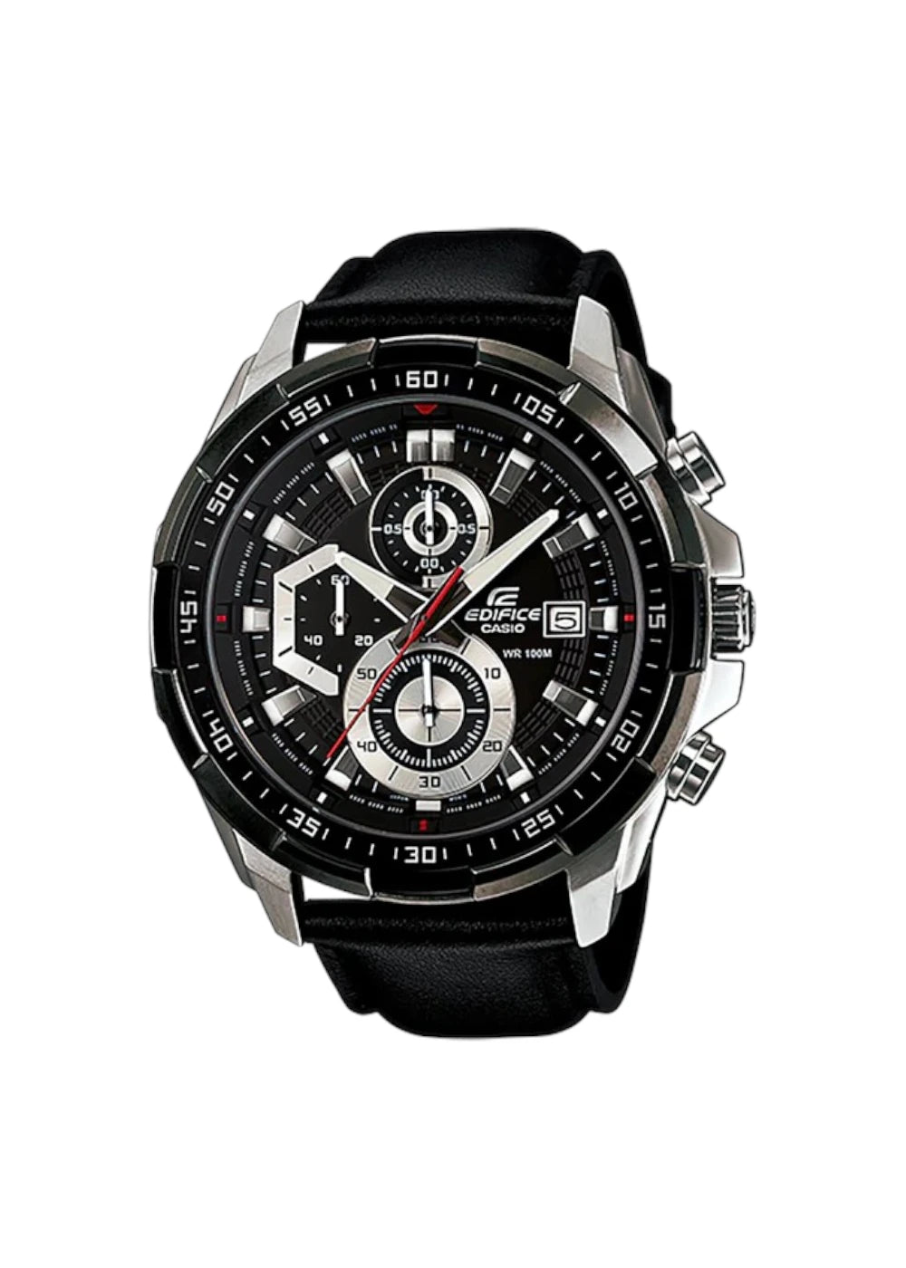 Casio Edifice EFR-539L-1AVUDF Black Analog Dial Black Leather Band Men's Watch