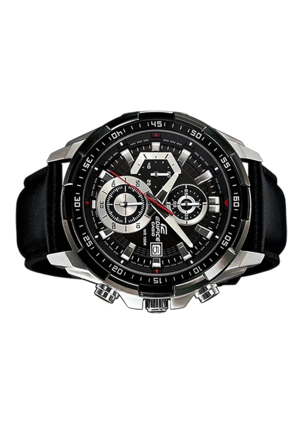 Casio Edifice EFR-539L-1AVUDF Black Analog Dial Black Leather Band Men's Watch