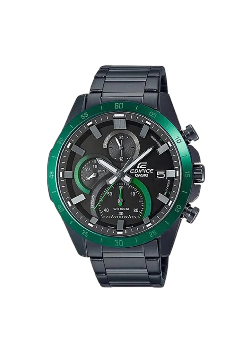 Casio Edifice EFR-571DC-1AVUDF Black Analog Dial Black Stainless Steel Band Men's Watch
