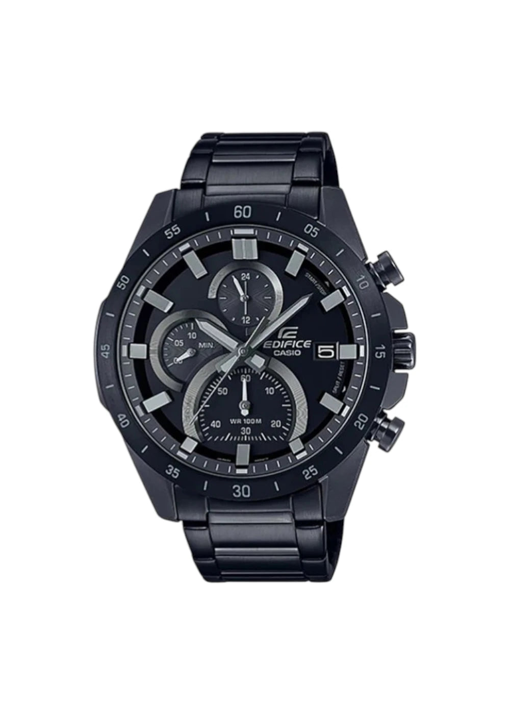 Casio Edifice EFR-571MDC-1AVUDF Black Analog Dial Black Stainless Steel Band Men's Watch