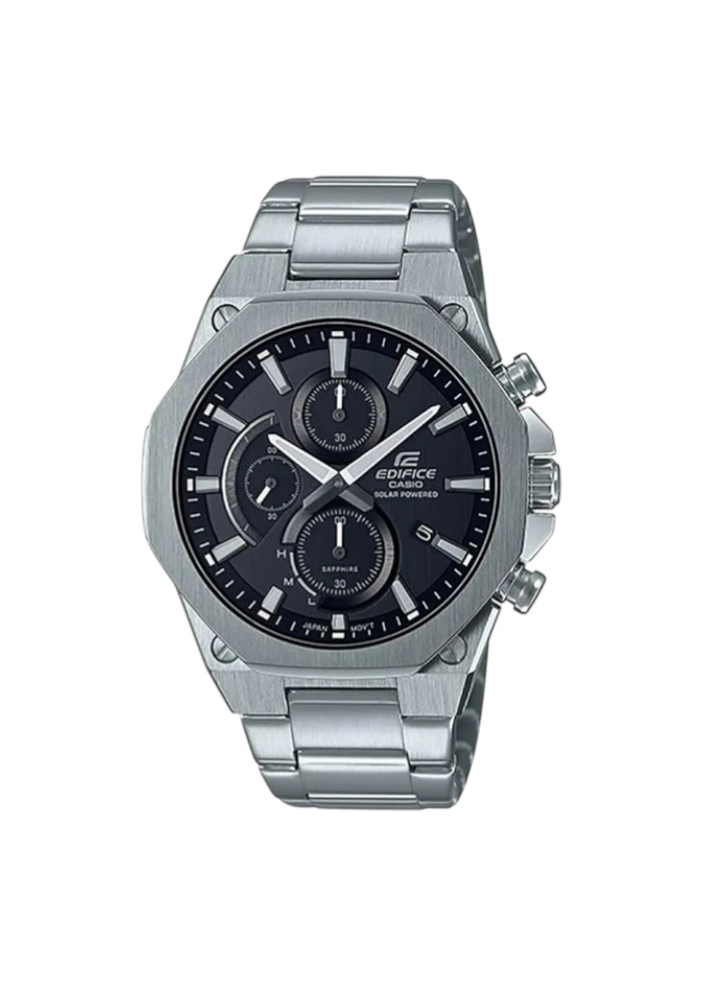 Casio Edifice EFS-S570D-1AUDF Black Analog Dial Silver Stainless Steel Band Men's Watch