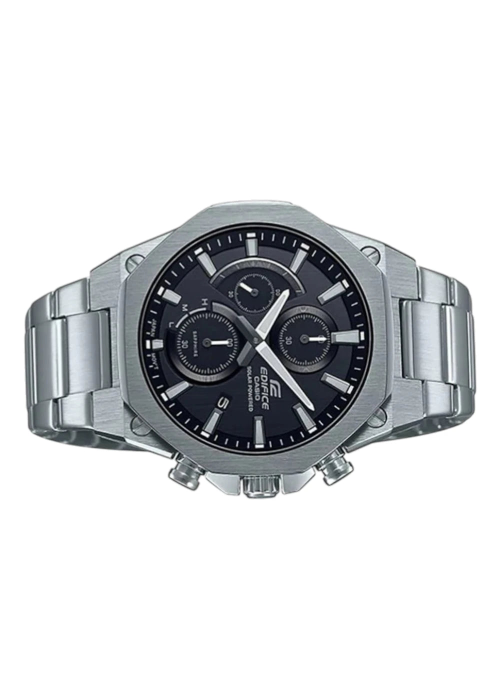 Casio Edifice EFS-S570D-1AUDF Black Analog Dial Silver Stainless Steel Band Men's Watch