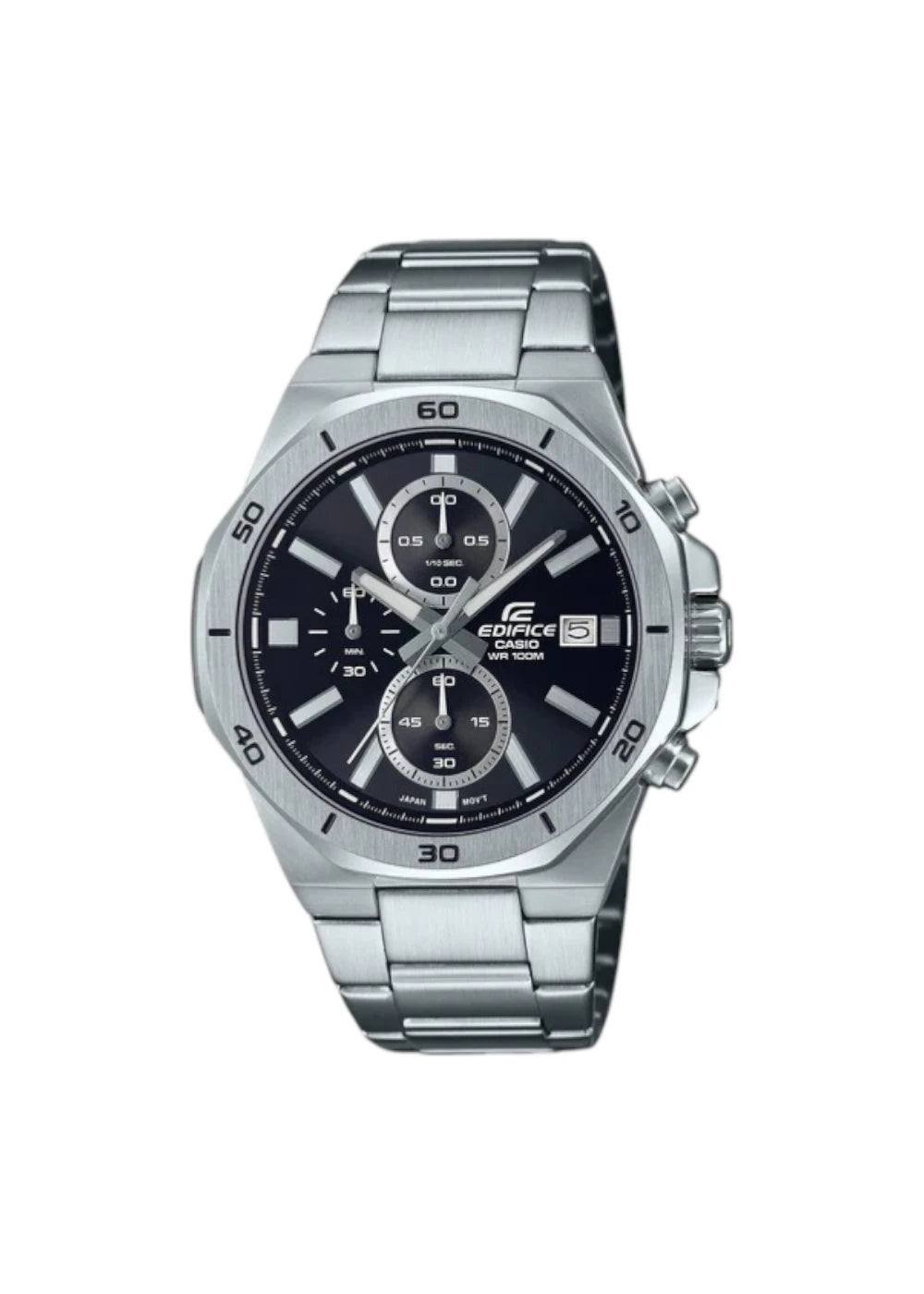 Casio Edifice EFV-640D-1AVUDF Black Analog Dial Silver Stainless Steel Band Men's Watch