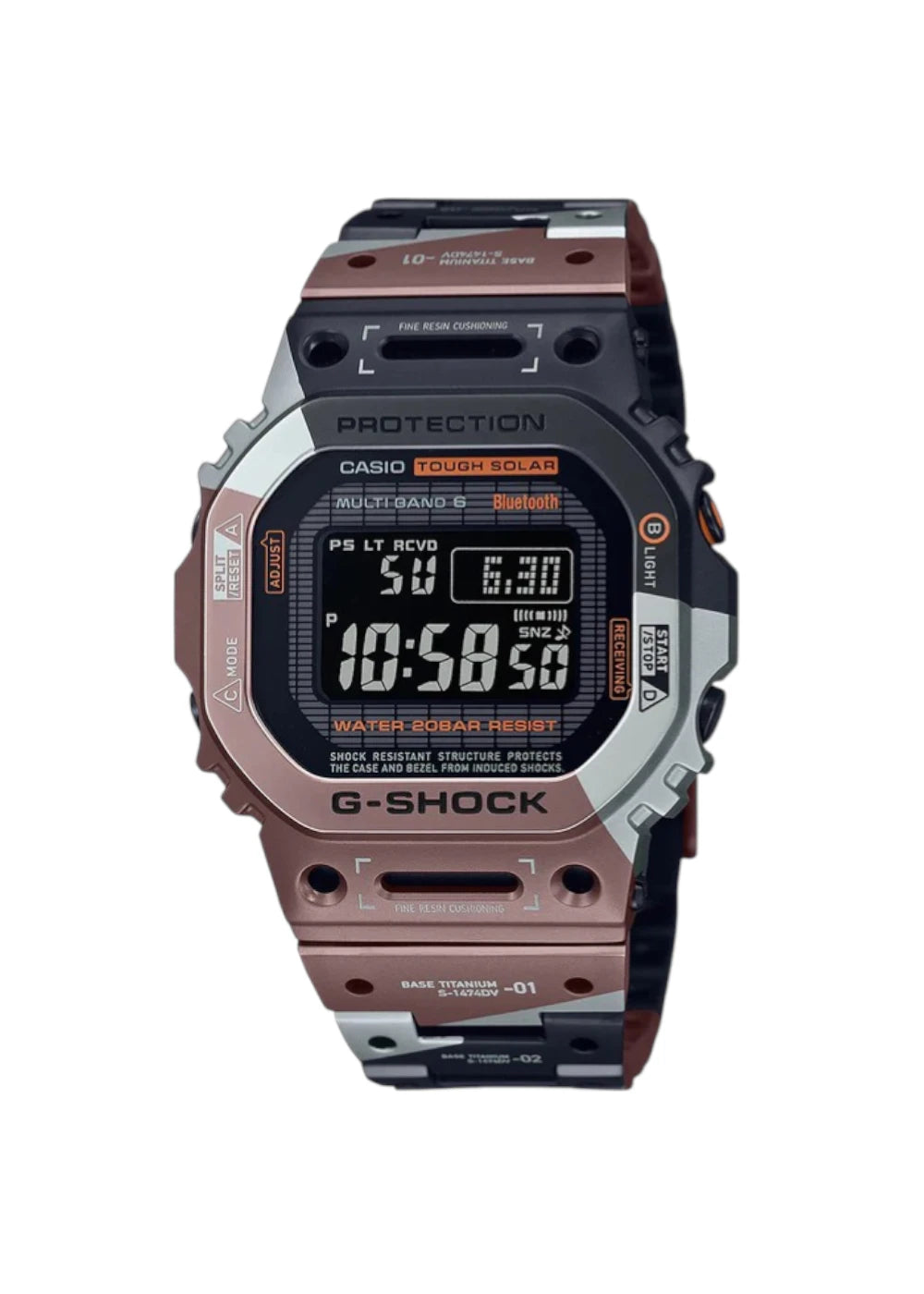 Casio G-Shock Men's Digital Watch - GMW-B5000TVB-1DR | Titanium Full Metal Bluetooth Solar