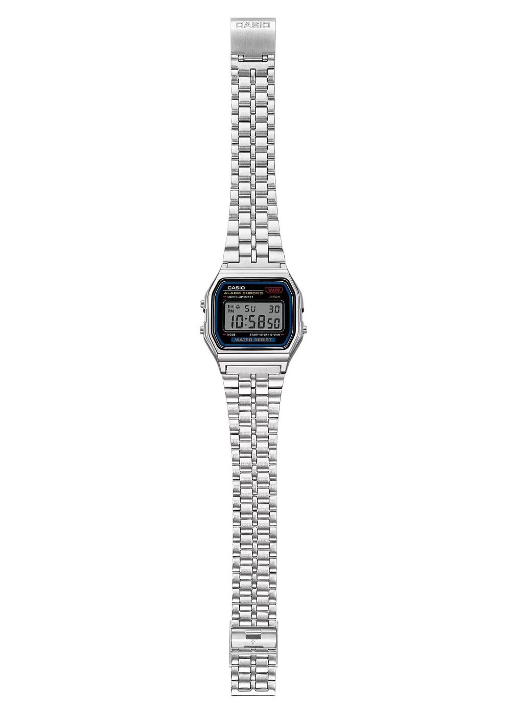Casio Unisex Vintage A159WA-N1DF Black Digital Dial Silver Stainless Steel Band