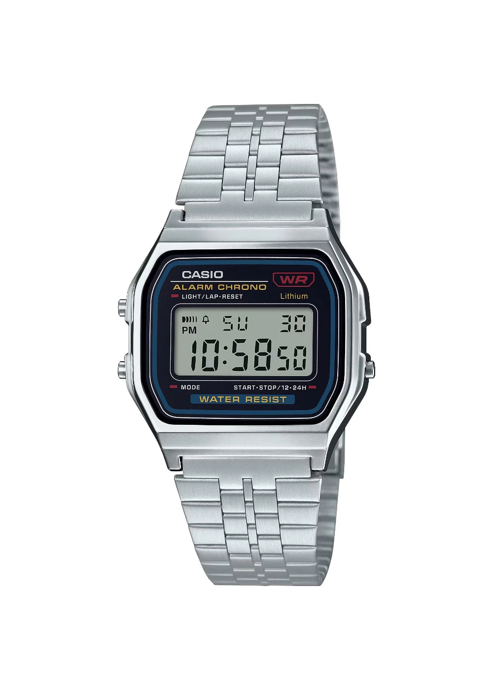 Casio Unisex Vintage A159WA-N1DF Black Digital Dial Silver Stainless Steel Band