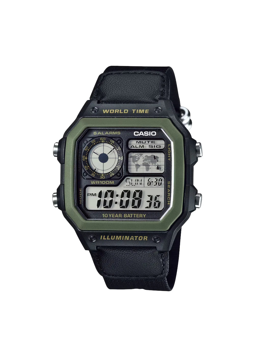 CASIO Men's Digital Black Dial Watch - AE-1200WHB-1B