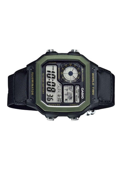 CASIO Men's Digital Black Dial Watch - AE-1200WHB-1B