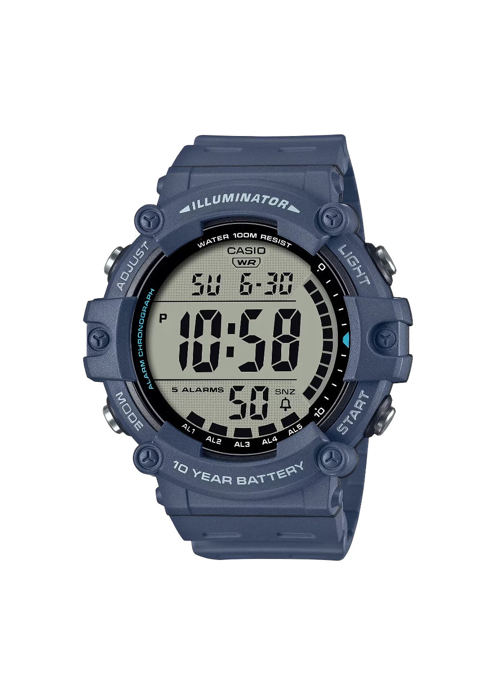 Casio Men Plastic Digital Blue Dial Watch-Ae-1500Wh-2Avdf