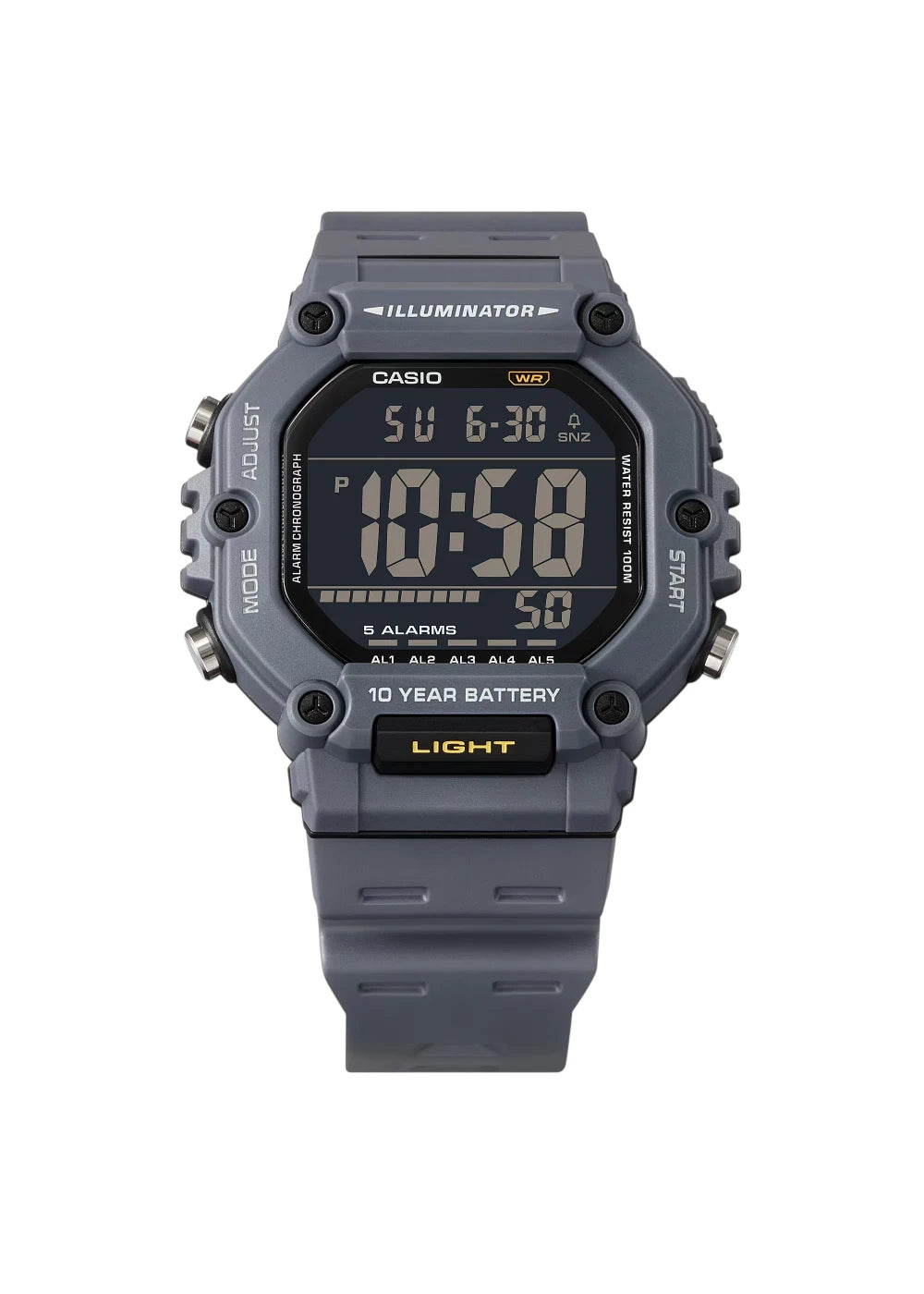 CASIO Men's Digital Grey Dial Watch - AE-1600H-8BVDF