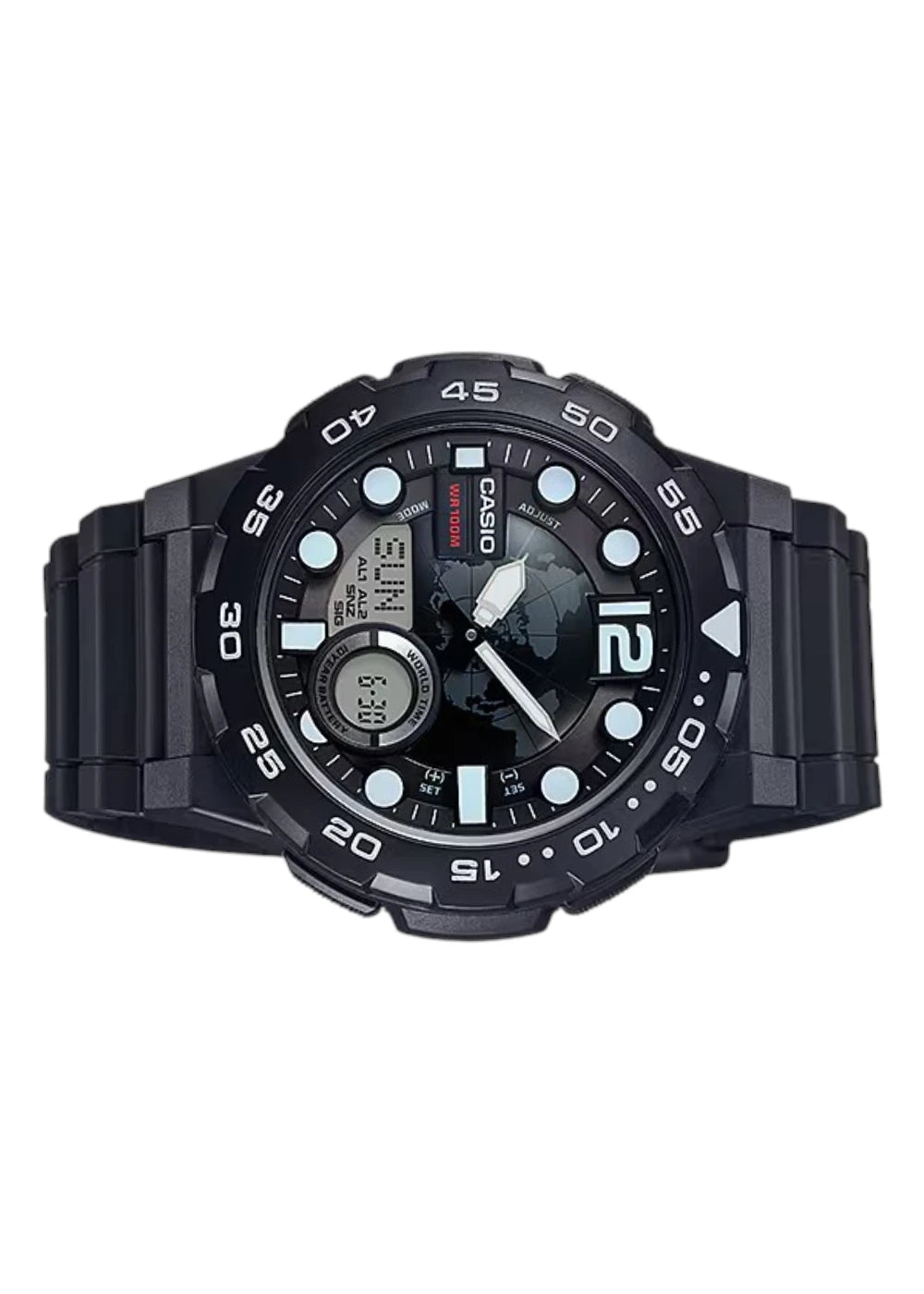 Casio Men's Watch - AEQ-100W-1AVDF Black Dial, Black Band