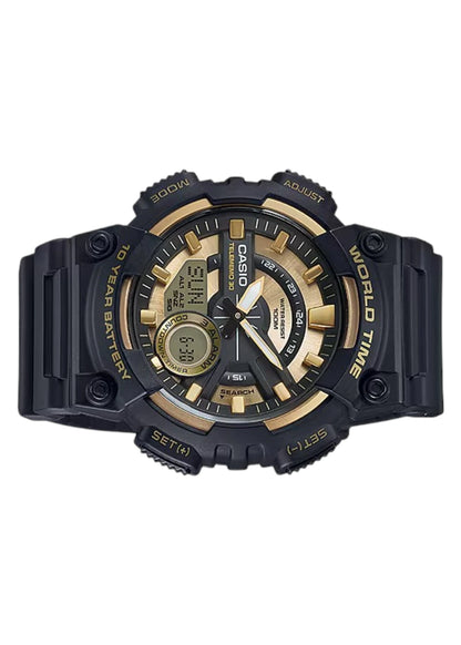 Casio Youth-Combination Analog-Digital Gold Dial Men's Watch - AEQ-110BW-9AVDF