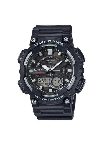 CASIO Men's Analog-Digital Black Dial Watch – AEQ-110W-1AVDF