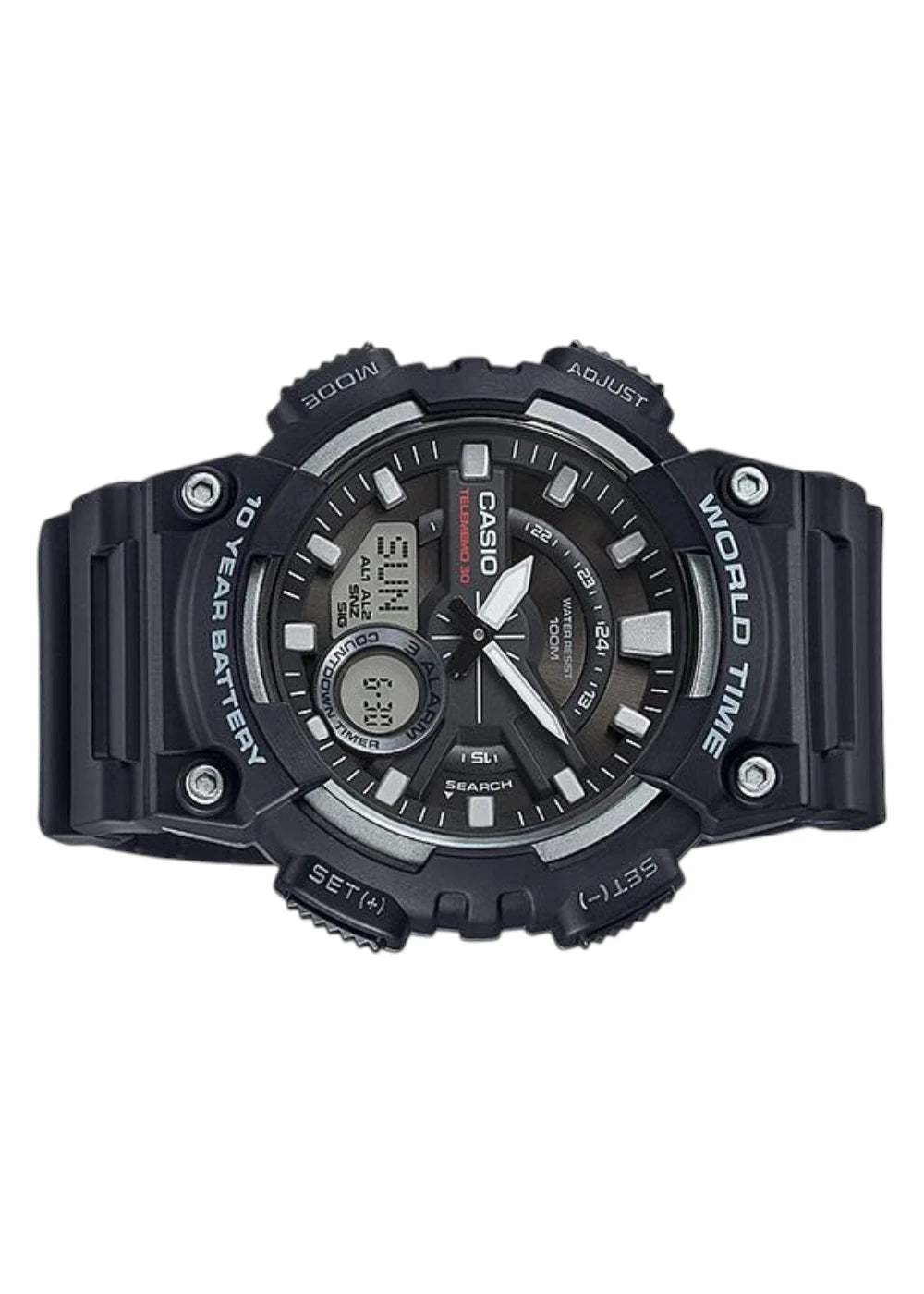 CASIO Men's Analog-Digital Black Dial Watch – AEQ-110W-1AVDF