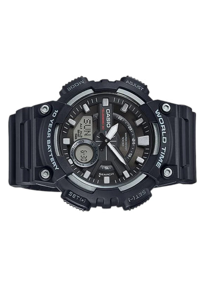 CASIO Men's Analog-Digital Black Dial Watch – AEQ-110W-1AVDF