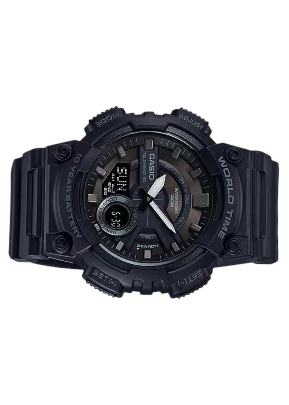 Casio Youth Series Analog-Digital Black Dial Men's Watch - AEQ-110W-1BVDF