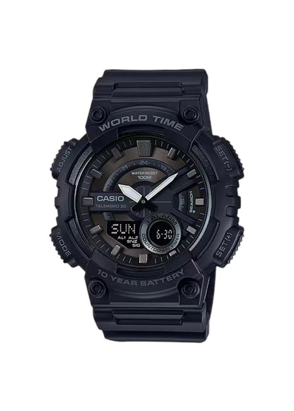 Casio Youth Series Analog-Digital Black Dial Men's Watch - AEQ-110W-1BVDF