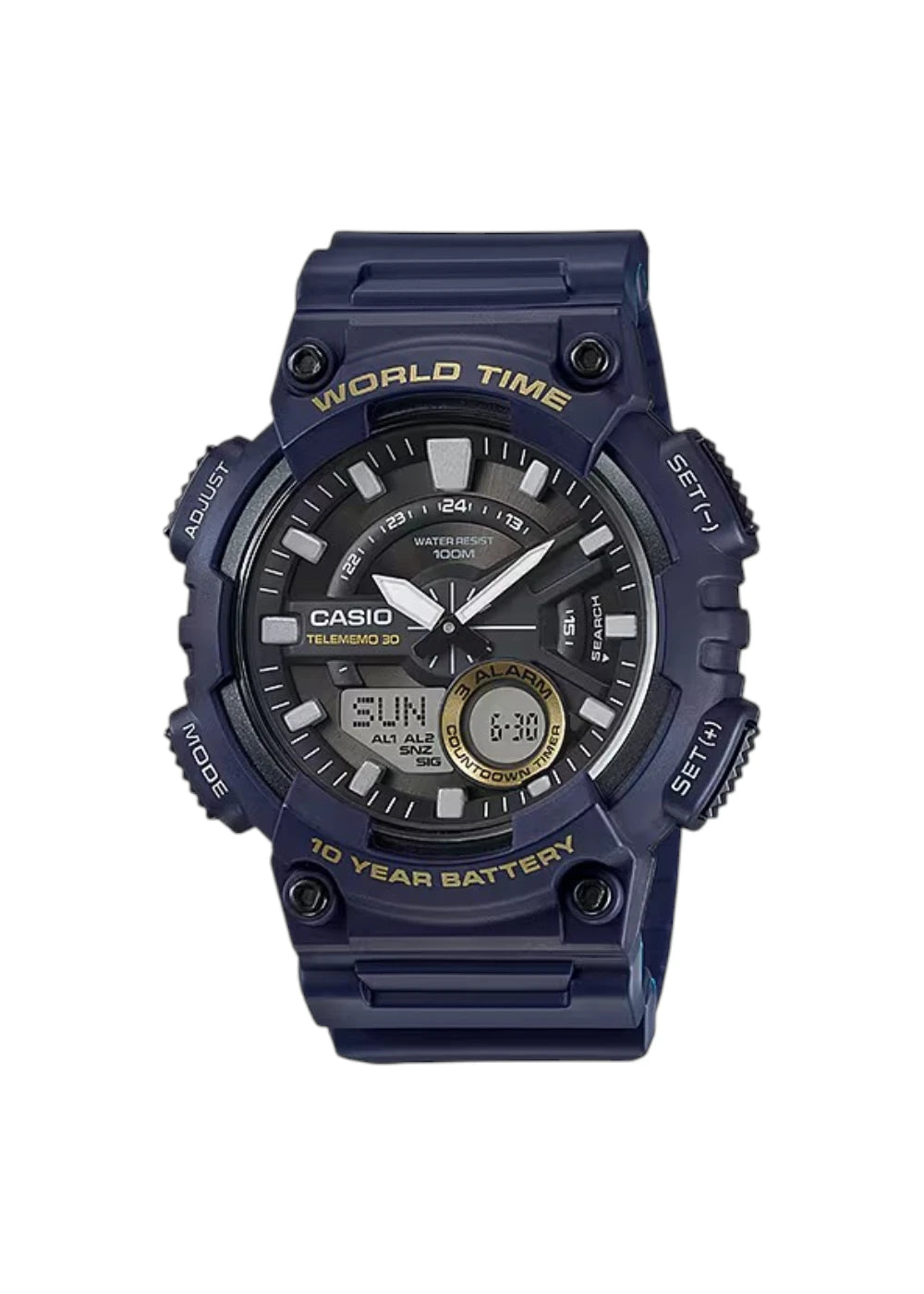 CASIO Men's Analog-Digital Blue Dial Watch – AEQ-110W-2AVDF