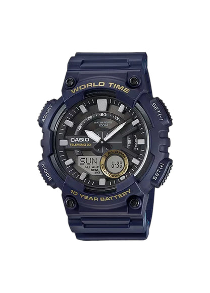 CASIO Men's Analog-Digital Blue Dial Watch – AEQ-110W-2AVDF