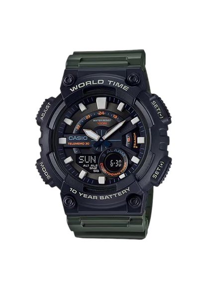 Casio Youth Combination Analog-Digital Black Dial Men's Watch - AEQ-110W-3AVDF