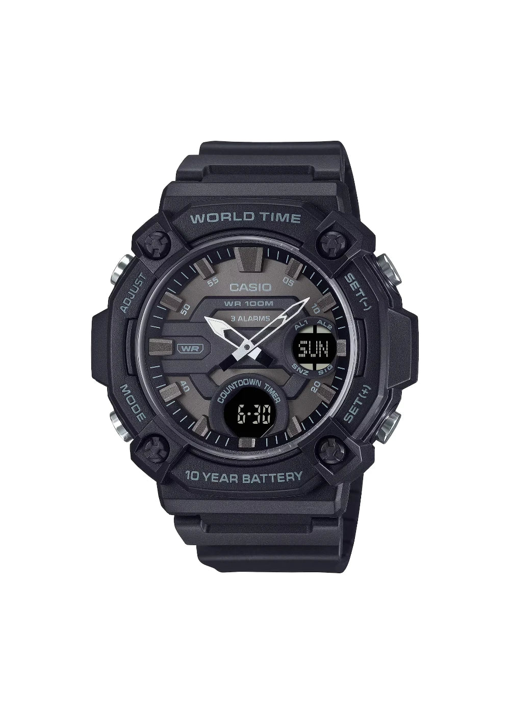 Casio Youth AEQ-120W-1BVDF Analog-Digital Black Dial Men