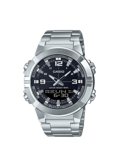 CASIO Men's Analog-Digital Black Dial Watch - AMW-870D-1AVDF
