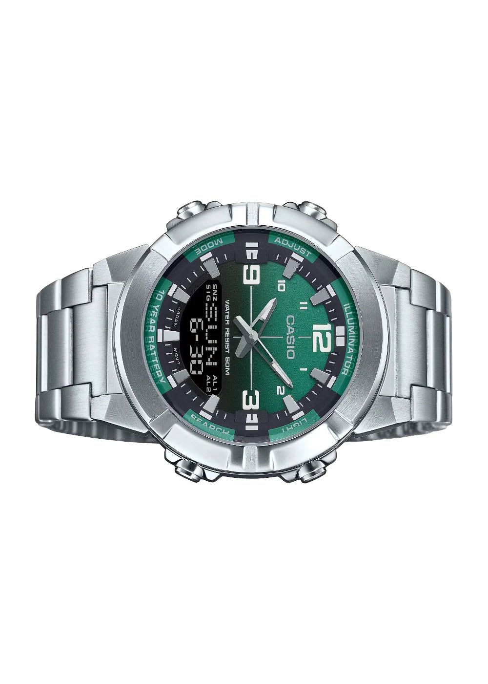 CASIO Men's Analog-Digital Green Dial Watch - AMW-870DA-3AVDF