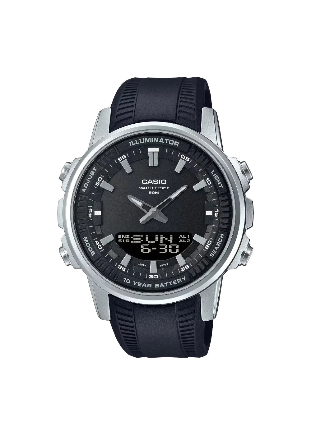 CASIO Men's Analog-Digital Black Dial Watch - AMW-880-1AVDF