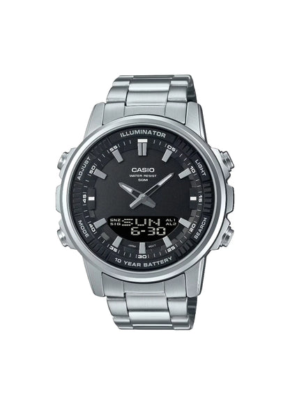 Casio Men's Silver Analog-Digital Stainless Steel Strap Watch AMW-880D-1AVDF