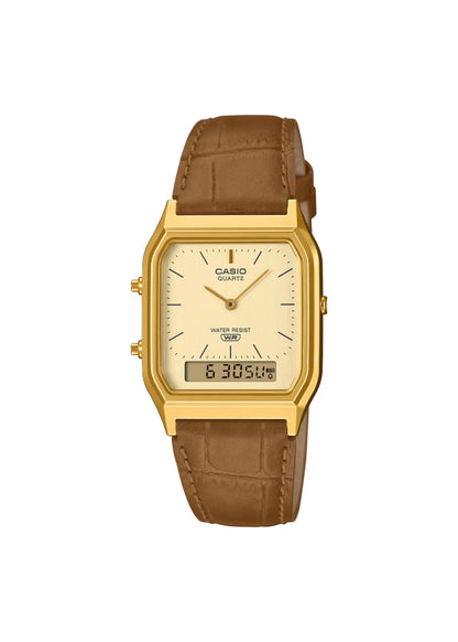 Casio Vintage AQ-230EGL-9ADF Analog-Digital Gold Dial Unisex
